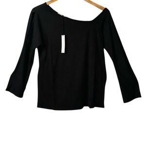 Revolve‎ Three Eighty Two Black Asymmetrical Neckline Long Sleeve  XS